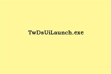 What Is TwDsUiLaunch.exe and Should You Delete。